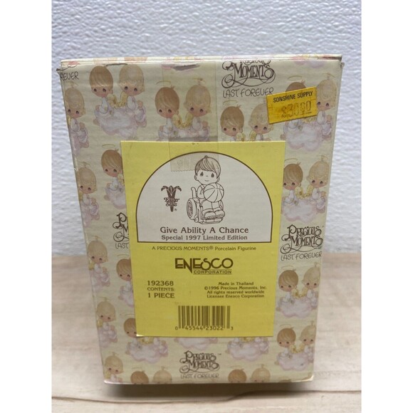 Vtg 1996 Enesco Precious Moments Give Ability A Chance Porcelain Figurine - Picture 10 of 12